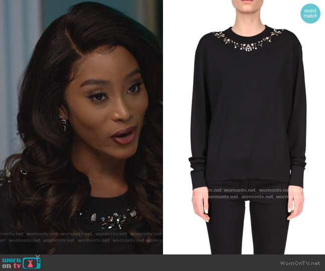 Givenchy Spike Collar Wool Sweater worn by Lauren Rice (Pepi Sonuga) on Queens