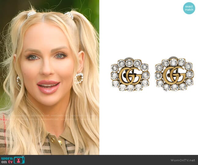 Gucci GG Crystal Stud Earrings worn by Christine Quinn on Selling Sunset