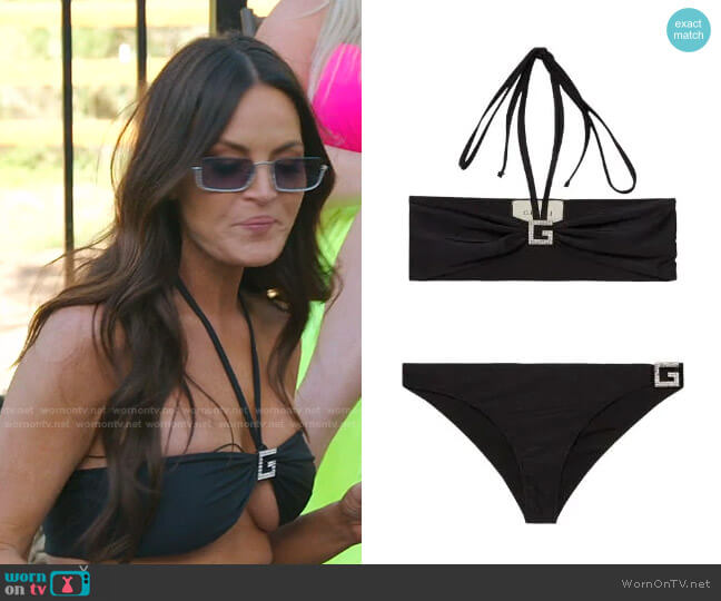 Gucci GG Crystal Bikini worn by Lisa Barlow on The Real Housewives of Salt Lake City