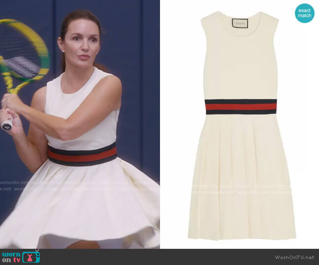 Gucci Pleated Gabardine Mini Dress worn by Charlotte York (Kristin Davis) on And Just Like That