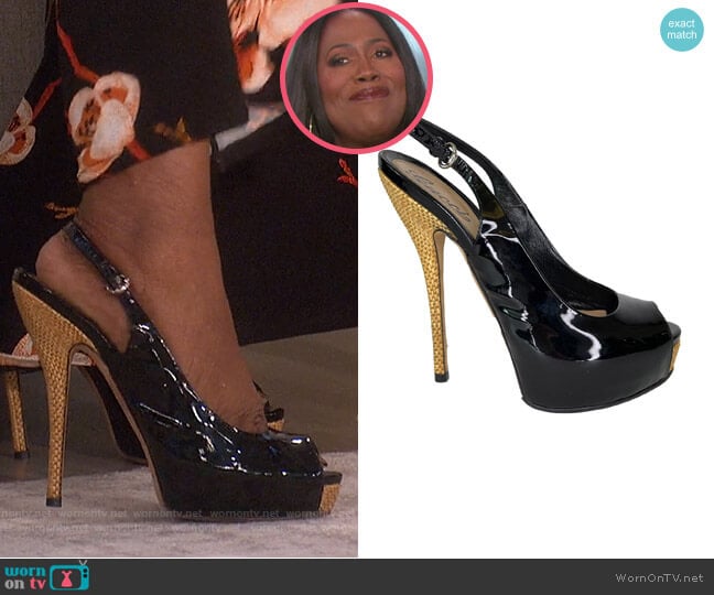 Gucci Sophia Leather Heels worn by Sheryl Underwood on The Talk