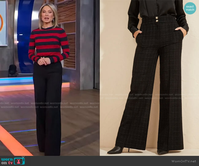 Guess All I Tweed Pant worn by Amy Robach on Good Morning America