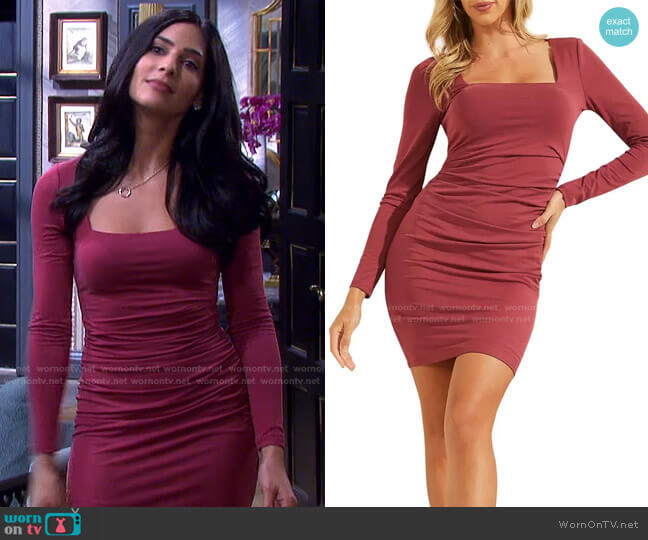 Guess Serena Long Sleeve Minidress worn by Gabi Hernandez (Camila Banus) on Days of our Lives