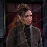 Gwen’s grey draped suede jacket on Days of our Lives