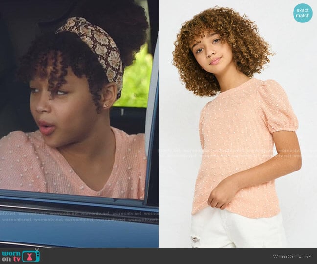 Hayden Girls Swiss Dotted Knit Top worn by Bridget Williams (Dannah Lane) on Kenan