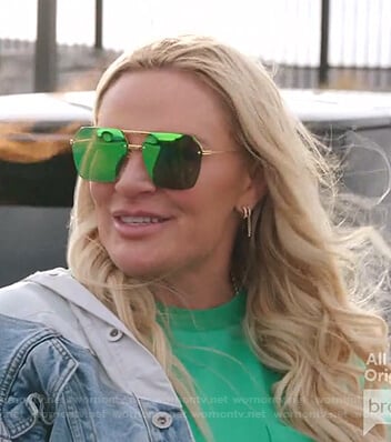 Heather’s green geometric sunglasses on The Real Housewives of Salt Lake City