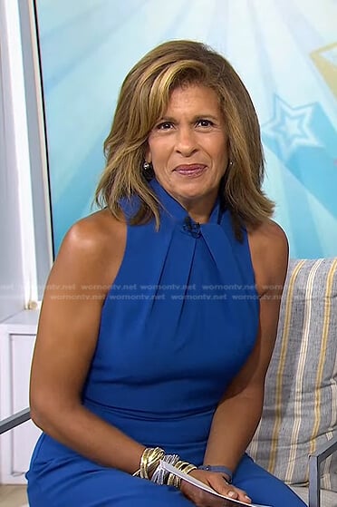 Hoda’s blue twisted halter jumpsuit on Today