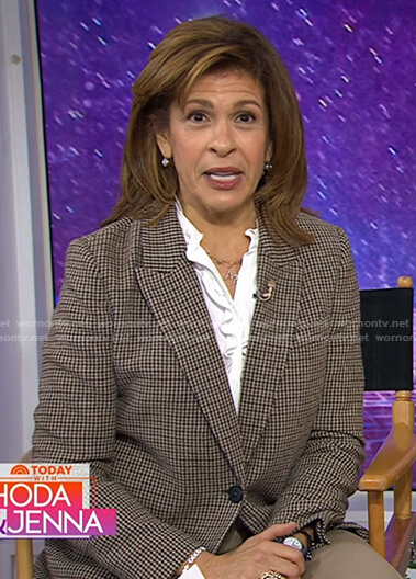 Hoda’s brown check wool blazer on Today