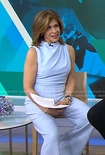 Hoda’s light blue sleeveless jumpsuit on Today