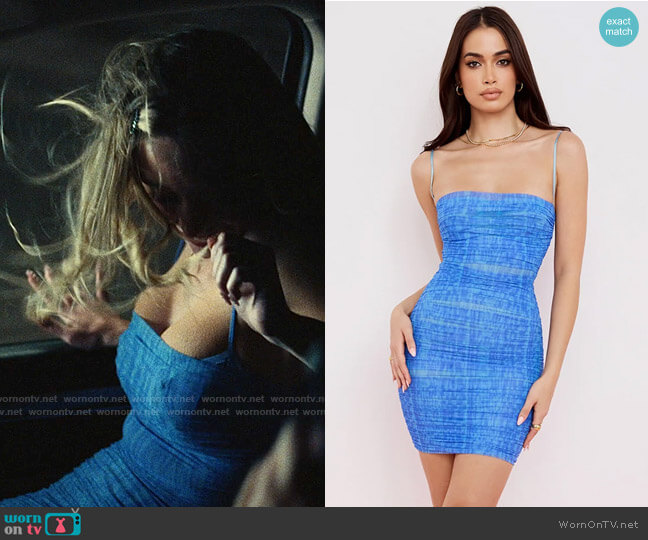 WornOnTV: Cassie's blue ruched mini dress on Euphoria Sydney