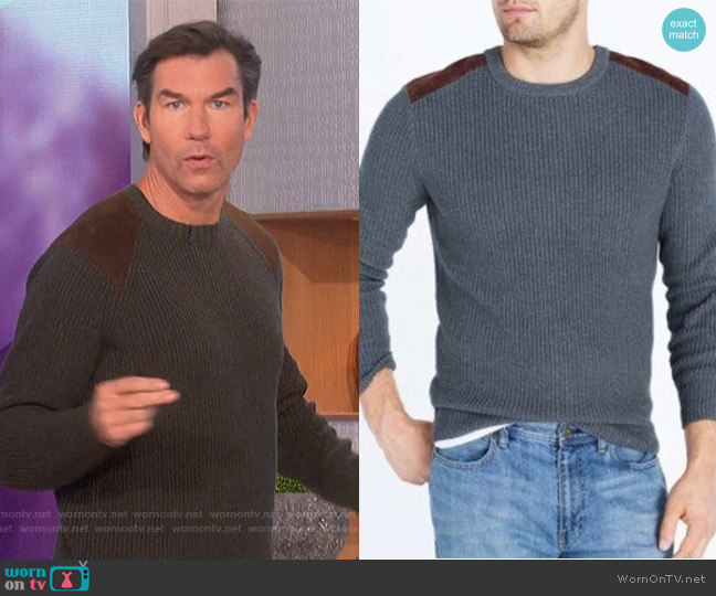 J. Crew Shoulder Patch Sweater worn by Jerry O'Connell on The Talk