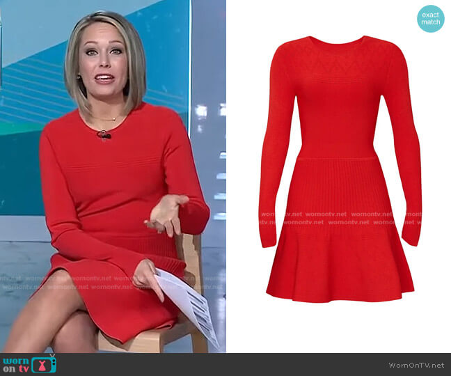 Jason Wu Pointelle Long Sleeve Dress worn by Dylan Dreyer on Today
