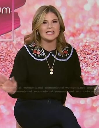 Jenna’s black floral collar sweater on Today