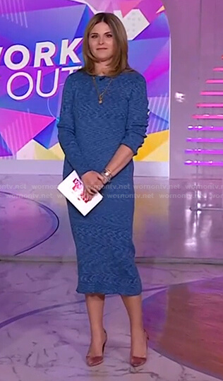 Jenna’s blue ribbed knit midi dress on Today