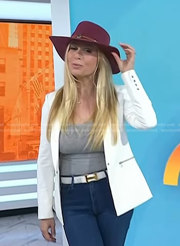 Jill’s white zip pocket blazer on Today