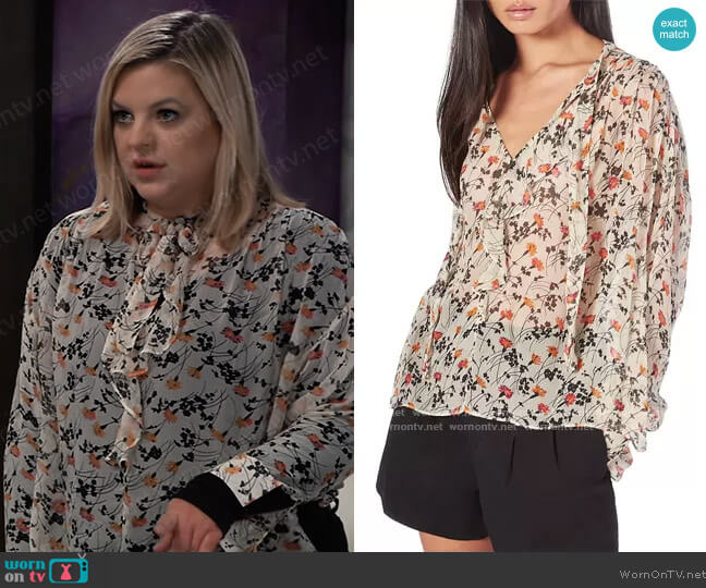 Joie Maiza Floral Blouse worn by Maxie Jones (Kirsten Storms) on General Hospital