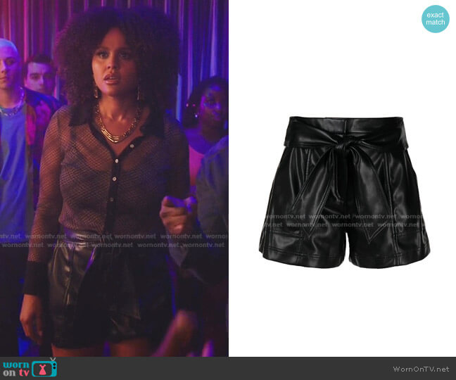 Jonathan Simkhai Mari Vegan Leather Tie Waist Short