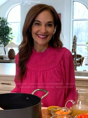 Joy Bauer’s pink smocked blouse on Today