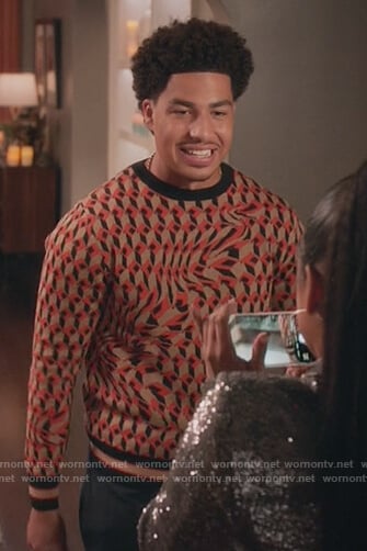 Junior’s geometric print sweater on Black-ish