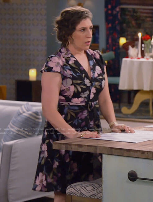 Kat’s black floral dress on Call Me Kat