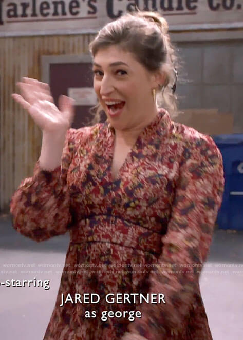 Kat’s red floral dress on Call Me Kat