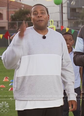 Kenan’s gray stripe sweatshirt on Kenan