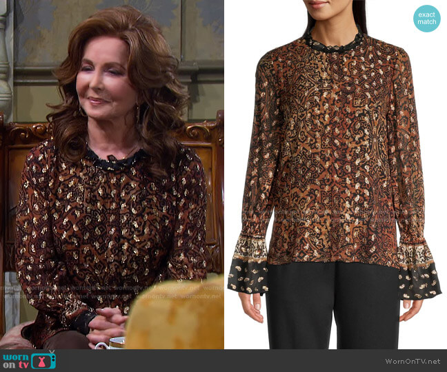 Kobi Halperin Dayna Paisley Blouse worn by Maggie Horton (Suzanne Rogers) on Days of our Lives