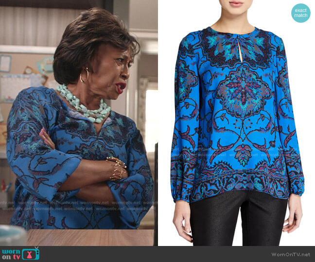 Kobi Halperin Jayden Printed Long-Sleeve Silk Blouse