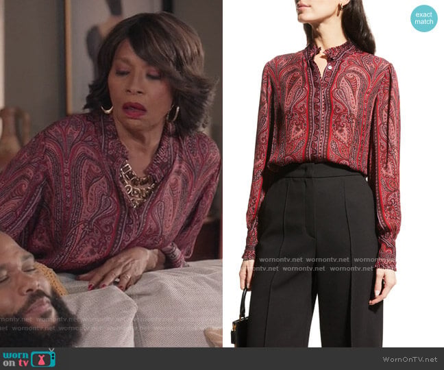 Kobi Halperin Heni Paisley Silk Blouse