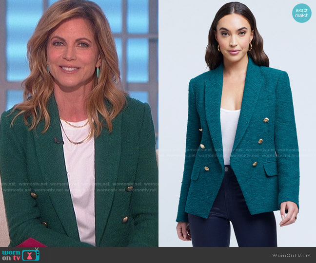 L'Agence Kenzie Tweed Blazer worn by Natalie Morales on The Talk