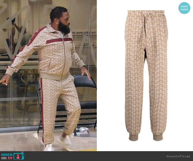 Lanvin Monogram-Print Track Pants worn by Andre Johnson (Anthony Anderson) on Black-ish