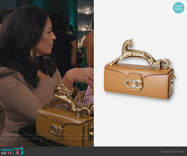 Lanvin Pencil Cat Bag in Leather worn by Seema Patel (Sarita Choudhury) on And Just Like That