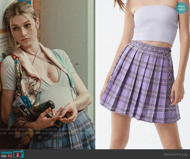 Lazy Oaf Plaid Pleated Skirt worn by Jules Vaughn (Hunter Schafer) on Euphoria