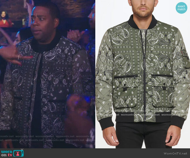 Levis Diamond Quilted Utility Bomber Jacket worn by Kenan Williams (Kenan Thompson) on Kenan