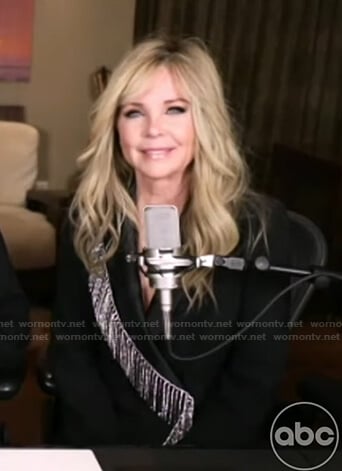 Lisa Hartman Black’s crystal fringed blazer on Good Morning America