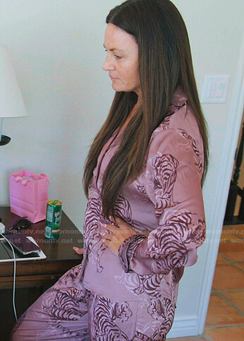 Lisa’s pink tiger print pajamas on The Real Housewives of Salt Lake City