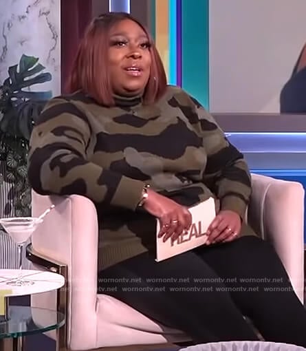 Loni’s camo sweater on The Real