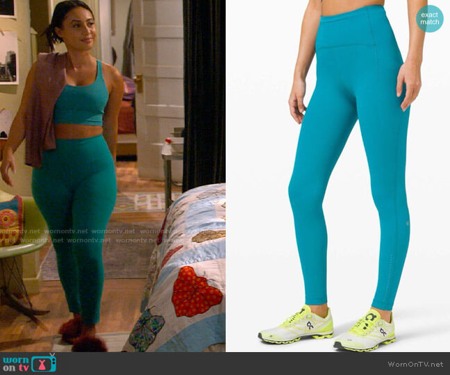 Lululemon Swift Speed High-Rise Tights in Hawaiian Blue worn by Valentina (Francia Raisa) on How I Met Your Father