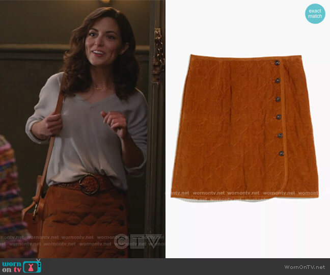 Madewell Curvy Corduroy Quilted Mini Skirt