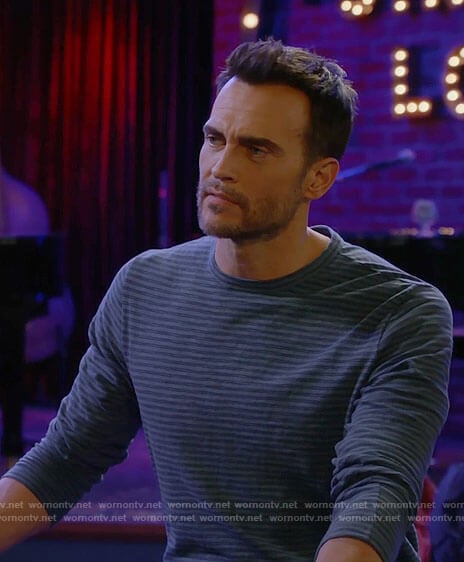 Max’s blue striped long sleeve tee on Call Me Kat