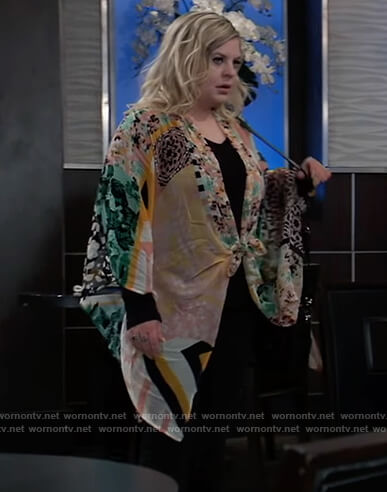 Maxie’s patchwork kimono on General Hospital