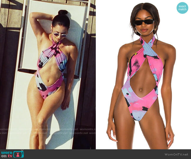 Miaou Demi One-Piece in Hot Take worn by Maddy Perez (Alexa Demie) on Euphoria
