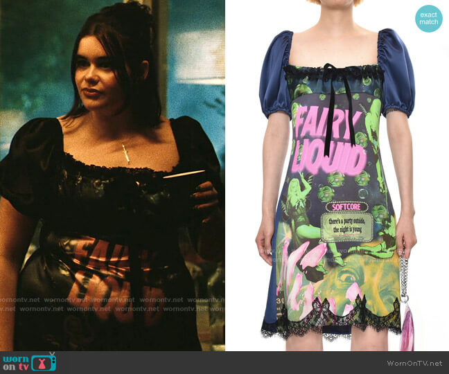 Mimi Wade Fairy Liquid Babydoll Dress worn by Kat Hernandez (Barbie Ferreira) on Euphoria