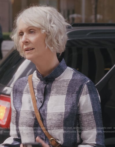 Miranda’s blue checked shirt on And Just Like That
