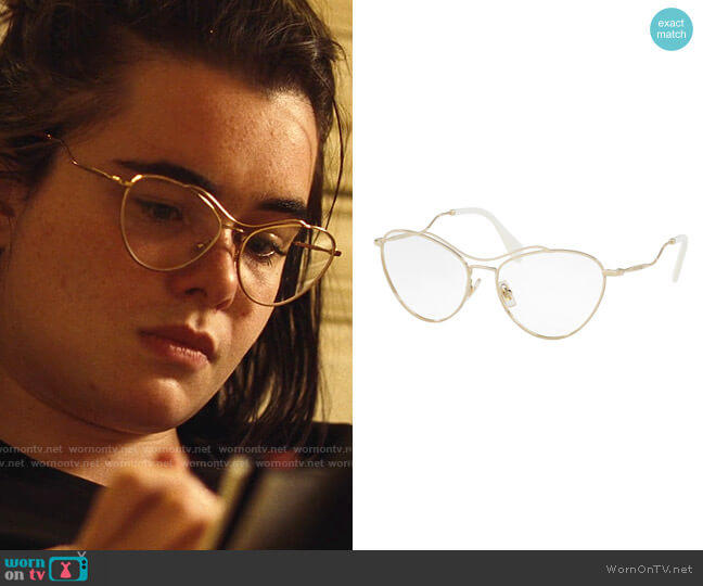 Miu Miu MU 53PV ZVN1O1 56 Glasses worn by Kat Hernandez (Barbie Ferreira) on Euphoria