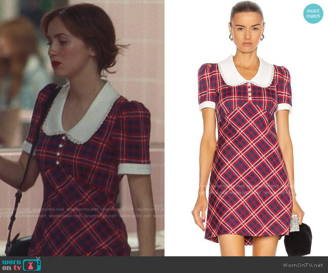 Miu Miu Plaid Mini Dress worn by Lexi Howard (Maude Apatow) on Euphoria