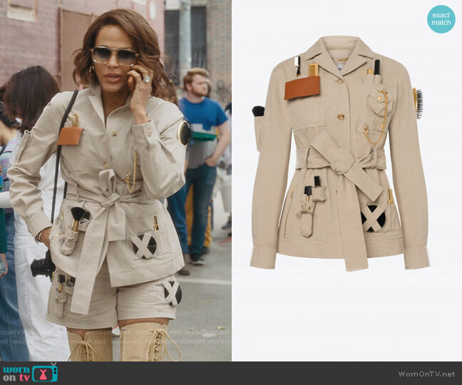 Moschino Safari Essential Kit Gabardine Jacket worn by Lisa Todd Wexley (Nicole Ari Parker) on And Just Like That