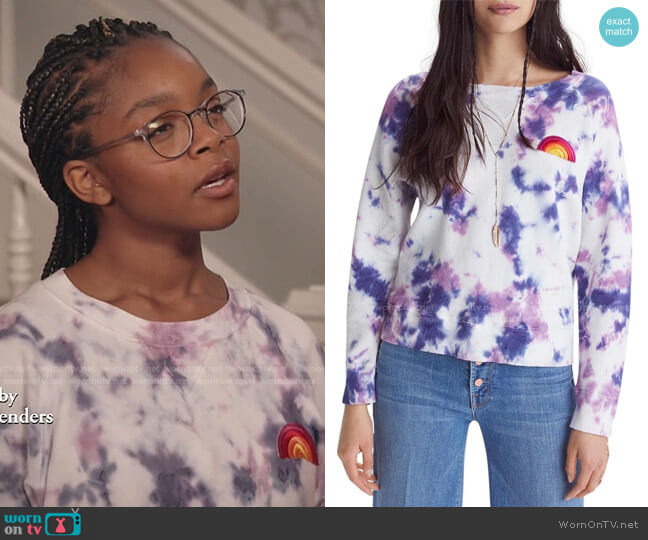 Mother The Square Tie Dye Sweatshirt worn by Diane Johnson (Marsai Martin) on Black-ish