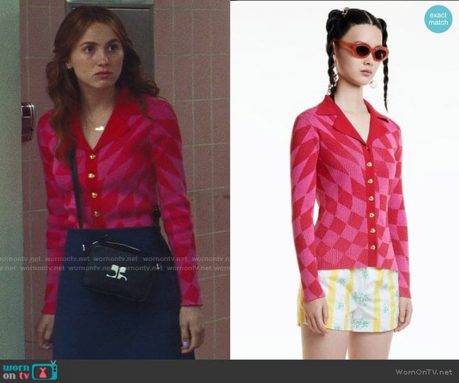 Motoguo SS20 Cardigan worn by Lexi Howard (Maude Apatow) on Euphoria