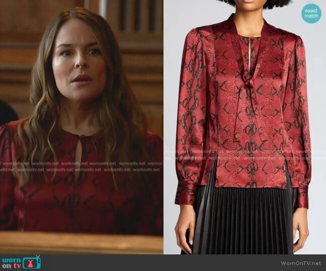 Jason Wu Snake Print Silk Blouse worn by Isabella Colón (Yara Martinez) on Bull